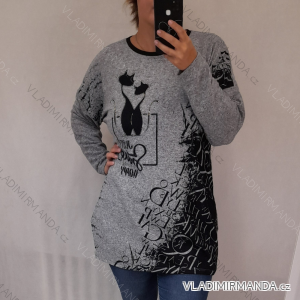 Tunika dlouhý rukáv dámská nadrozměr (2X/3XL ONE SIZE) TURECKÁ MÓDA TMFS21005