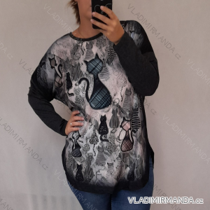 Tunika dlouhý rukáv dámská nadrozměr (2X/3XL ONE SIZE) TURECKÁ MÓDA TMFS21009