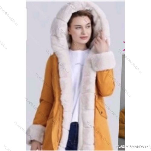 Bunda s kapucí dlouhý rukáv dámská (S-2XL) ITALSKÁ MÓDA HKW21205