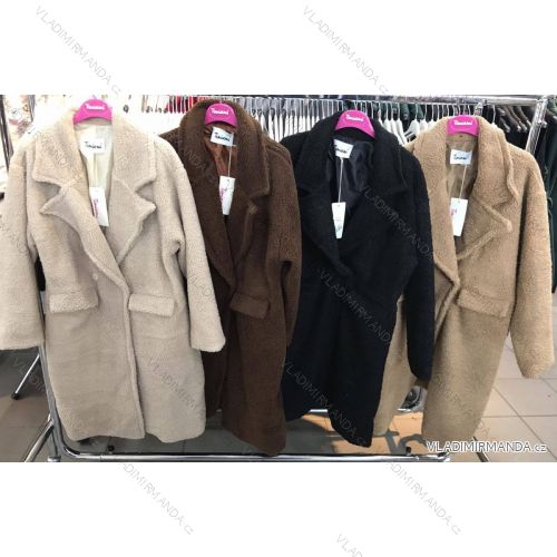 Kabát teddy dlhý rukáv dámsky (S / M ONE SIZE) TALIANSKÁ MÓDA IMWD218003