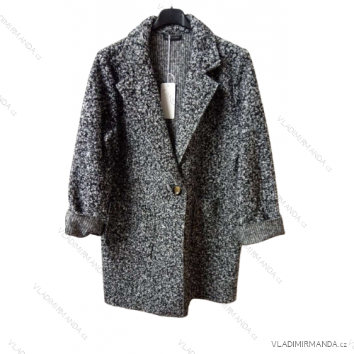 Kabát flaušový beránek dámský (XL/2XL ONE SIZE) ITALSKá MóDA IM321624 melír xl/2xl one size