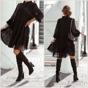 Šaty elegantní dlouhý rukáv dámské (S/M ONE SIZE) ITALSKÁ MÓDA IMWG218038