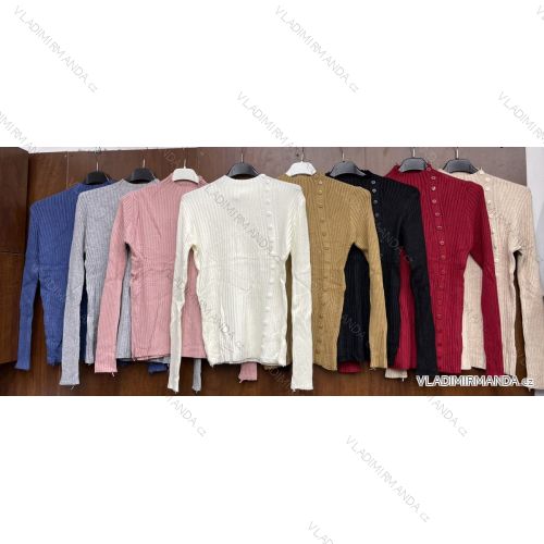 Tričko úpletové dlhý rukáv dámske (S/M ONE SIZE) TALIANSKA MÓDA IMWB21B28014