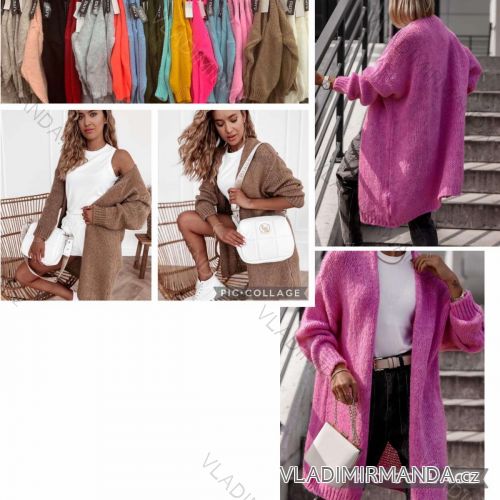 Cardigan pletený dlouhý rukáv dámský (S/M ONE SIZE) ITALSKÁ MÓDA IMWB21B28026