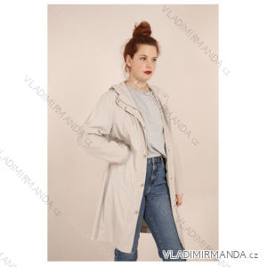 Kabát podzimní dámský nadrozměr (40-52) FRANCOUZSKÁ MÓDA FMPG2109S_BEIGE-BEIGE