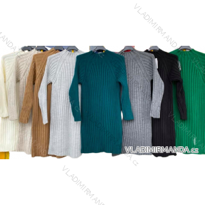 Šaty úpletové dlouhý rukáv dámské (L/XL ONE SIZE) ITALSKÁ MÓDA IMD212075