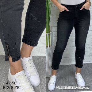 Rifle jeans dlhé dámske nadrozmer (42-50) JEANS JAW21AM10-11