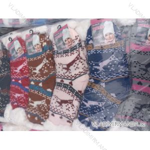 Ponožky veselé vánoční zateplené bavlnou dámské (35-38, 38-42) VIRGINA VIR21WW051