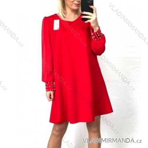 Šaty elegantný dlhý rukáv dámske (S/M ONE SIZE) TALIANSKA MÓDA IMWA218174