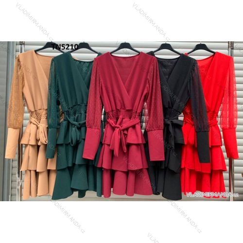 Šaty elegantný dlhý rukáv dámske (S/M ONE SIZE) TALIANSKA MÓDA IMWA21TN5210