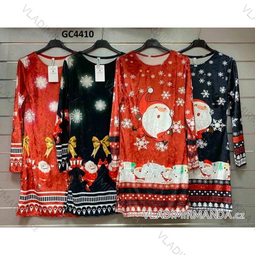 Šaty vánoční dlouhý rukáv dámské (S/M ONE SIZE) ITALSKÁ MÓDA IMWG21GC4410/01