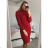 Šaty dlouhé pletené s rolákem dlouhý rukáv dámské (S/M/L ONE SIZE) ITALSKá MóDA IM4212363/DR červená S/M/L