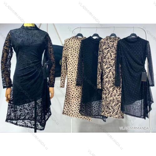 Šaty dlouhý rukáv dámské (S/M ONE SIZE) ITALSKÁ MÓDA IMM211535