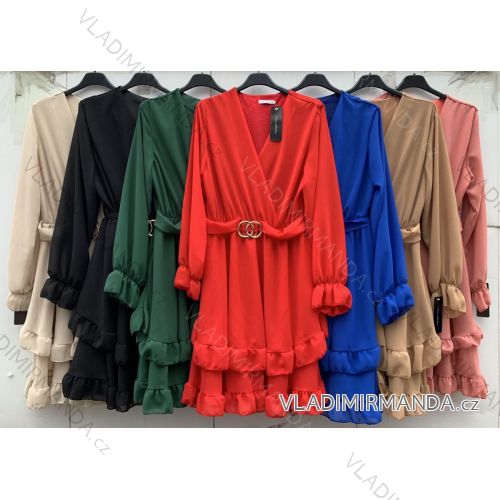Šaty elegantní dlouhý rukáv dámská (S/M ONE SIZE) ITALSKÁ MÓDA IMWM218536