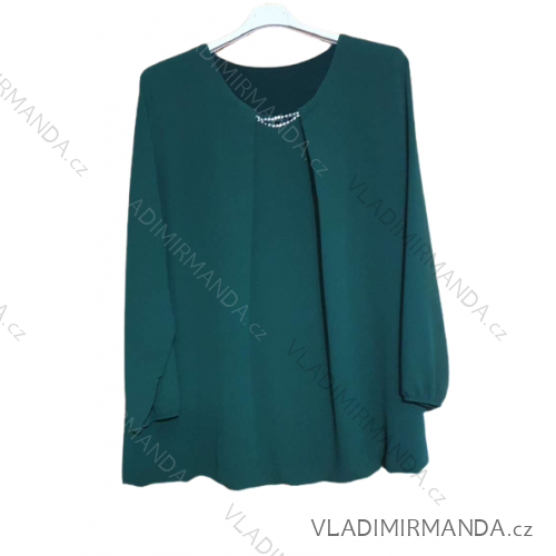 Tunika / Bluse Langarm Damen Oversized (3XL / 4XL ONE SIZE) ITALIAN FASHION IMWQ2191650 grün