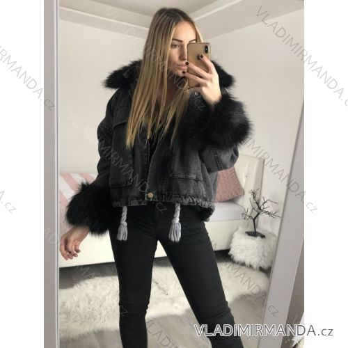 Jacke Winterjacke mit Kapuze und Fell Damen Übergröße (46-54) POLISH FASHION BLI19YP-18057-12