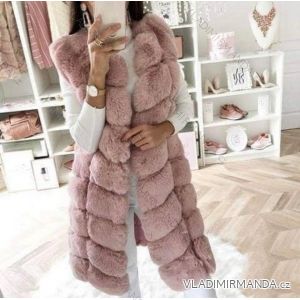 Vesta dlouhá kožíšek 8 vln dámská (S/M ONE SIZE) ITALSKÁ MÓDA IMM211763