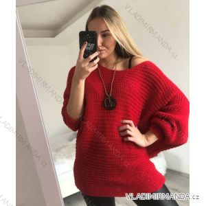 Svetr oversize pletený netopýří dlouhý rukáv s přívěškem dámský (L/XL ONE SIZE) ITALSKá MODA IM321535/DR