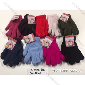 Rukavice prstové detské dievčenské a chlapčenské (14-16cm) POĽSKO PV118GTEN-04/D/P3