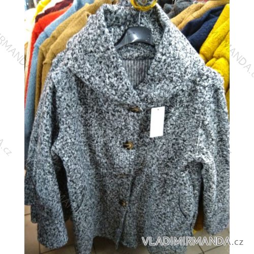 Kabát flaušový beránek s kapucí dámský (M/L ONE SIZE) ITALSKá MóDA IM321564 Bordeaux ML