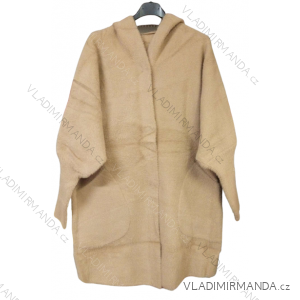 Kabát alpaka teplý dlouhý rukáv s kapucí dámský (S/M/L ONE SIZE) ITALSKÁ MÓDA IMWD20476/D/P7