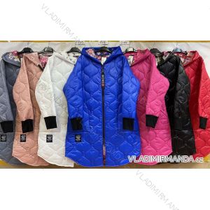 Jacket thin canvas long sleeve ladies with hood and zipper (oversize) ITALIAN MODA IM419698