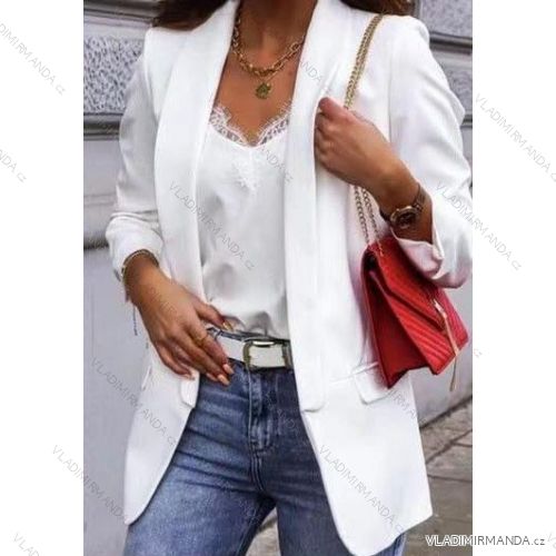 Sako elegantní dlouhý rukáv dámské (S/M ONE SIZE) ITALSKÁ MÓDA IMWB22025