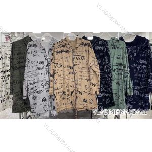 Mikina na zip s kapucí dlouhý rukáv dámská (L/XL ONE SIZE) ITALSKÁ MÓDA IMWA22094
