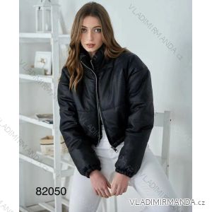 Bunda koženková bomberka dlouhý rukáv dámský (S-XL) ITALSKÁ MÓDA IMWA2282050
