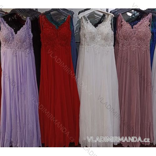 Šaty plesové dlhé na ramienka dámske (S/M ONE SIZE) TALIANSKA MÓDA IMH22099