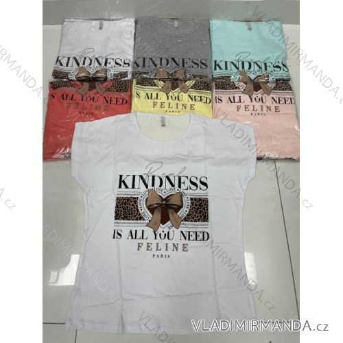 Tričko krátký rukáv dámské nadrozměr (2XL-4XL) TURECKÁ MÓDA TMWG22G12231