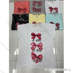 Tričko krátký rukáv dámské nadrozměr (2XL-4XL) TURECKÁ MÓDA TMWG22G1247