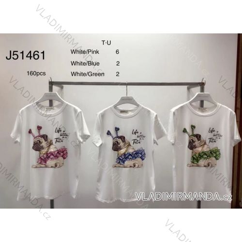 T-Shirt Kurzarm Damenmode (uni s / m) ITALIAN FASHION IM420201