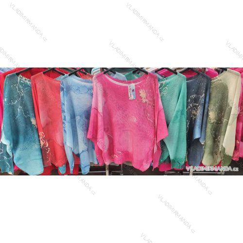 Svetr tenký oversize dlouhý rukáv dámský (S/M ONE SIZE) ITALSKÁ MÓDA IMWL22392