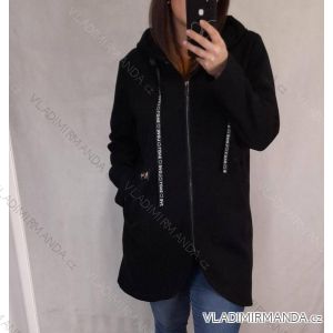 Kabát kabát mikina na zip dlhý rukáv dámska nadrozměr (XL / 2XL ONE SIZE) TALIANSKA MODA IM421ELA
