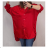Košile oversize dlouhý rukáv dámské (2XL/3XL ONE SIZE) ITALSKÁ MÓDA IMWB22109 červená 2XL/3XL ONE SIZE