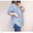 Košeľa riflová dlhý rukáv dámska nadrozmer (2XL/3XL ONE SIZE) TALIANSKA MÓDA IM822004