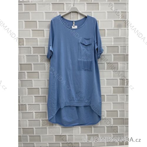 Šaty krátký rukáv dámské nadrozměr (XL/2XL ONE SIZE) ITALSKÁ MÓDA IMWT22012