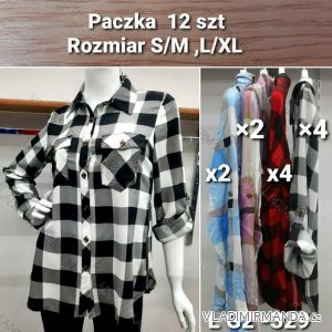 Košile dlouhý rukáv dámská (S/M, L/XL ONE SIZE) POLSKÁ MÓDA MTN22G2-329