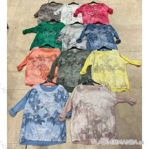 Tunika bavlněná dlouhý rukáv dámská (M/L ONE SIZE) ITALSKÁ MÓDA IMWM22416