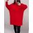 Svetr/Šaty dlouhý pletený s rolákem dlouhý rukáv dámský nadrozměr (3XL/4XL ONE SIZE) ITALSKÁ MÓDA IM4212773 Šedá 3XL/4XL