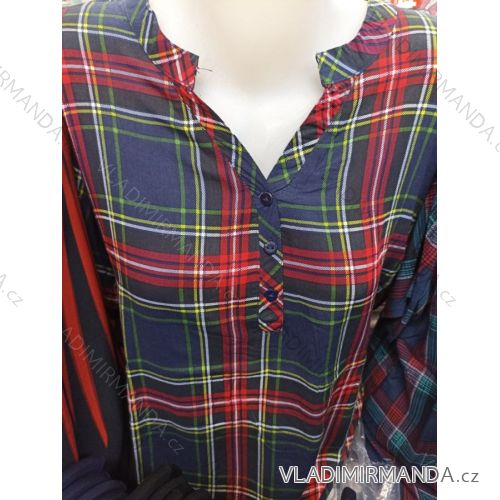 Tunika košeľová tenká krátky rukáv dámska (L-3XL) ERBOSSI ERB22001