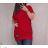 Tunika oversize krátky rukáv dámska (L/XL ONE SIZE) TALIANSKÁ MÓDA IMD21472/DR L / XL červená