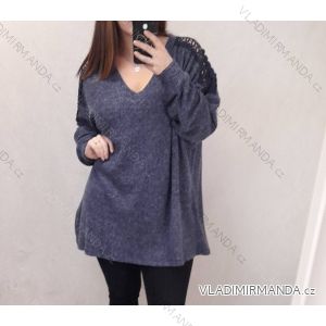 Tunika teplá dlouhý rukáv dámská nadrozměr (3XL/4XL ONE SIZE) ITALSKÁ MÓDA IMWQ21155