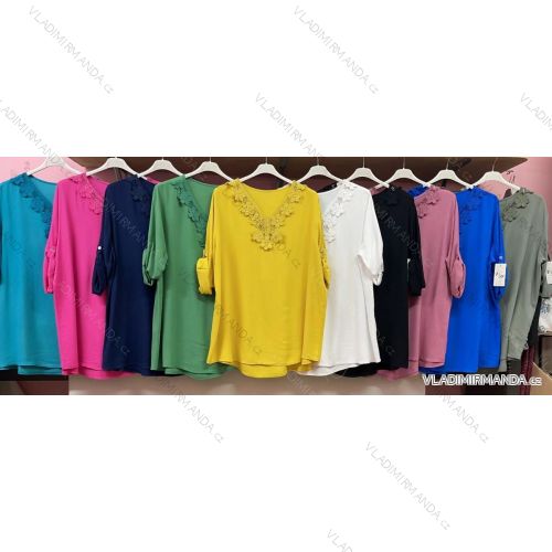 Damen Kurzarmtunika (uni xL / 2XL) TURKISH FASHION TM9200691