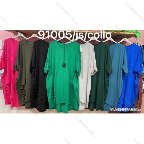 Kleid mit 3/4 Ärmeltasche für Damen (uni sl) ITALIAN Fashion IM3181746