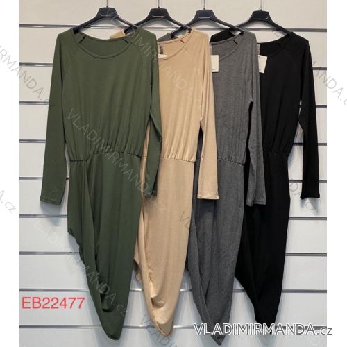 Šaty elegantný dlhý rukáv dámske (S/M ONE SIZE) TALIANSKA MÓDA IMWK22EB22477