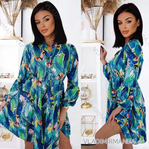 Šaty košilové dlouhý rukáv dámské (S/M ONE SIZE) ITALSKÁ MÓDA IMWK22DT9024B