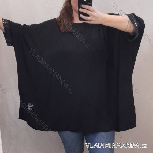 Tunika krátký rukáv dámská nadrozměr (4XL/5XL ONE SIZE) ITALSKÁ MÓDA IM722008