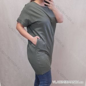 Šaty oversize krátký rukáv dámské nadrozměr (2XL/3XL ONE SIZE) ITALSKá MóDA IM722010